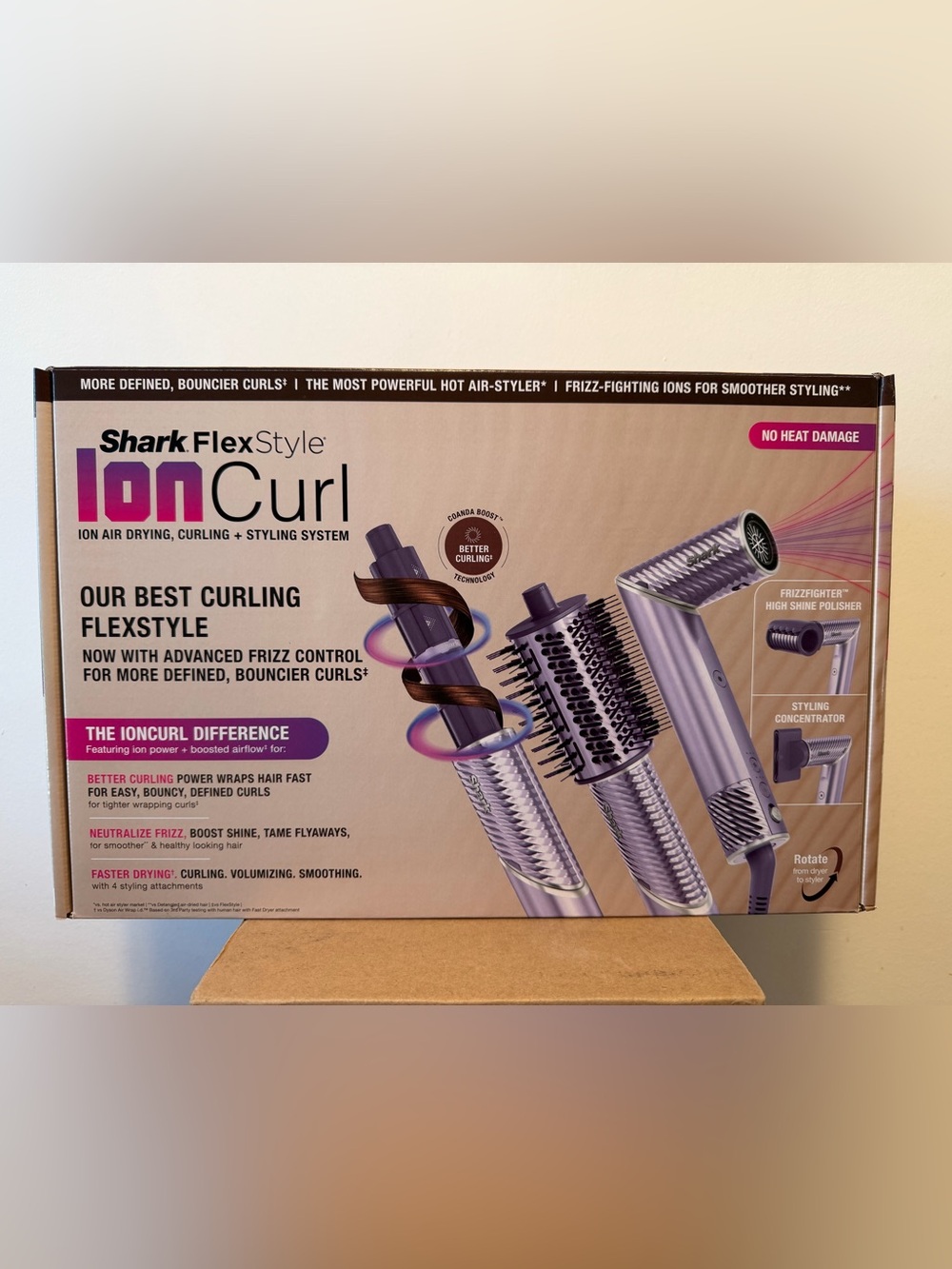 SHARK FlexStyle lonCurl Ion Air Drying, Curling & Styling System, Lilac NEW